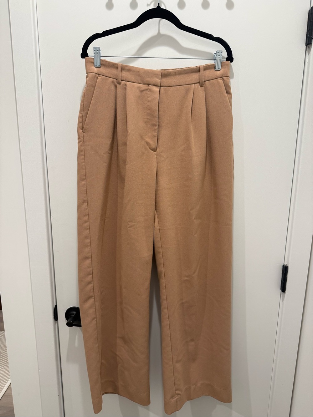 Abercrombie & Fitch Sloane Tailored Wide-Leg Tan Trousers